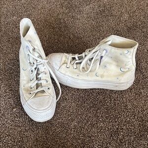 Women's Cream High-Top Platform Sneakers